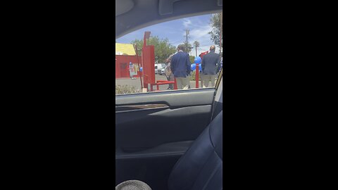 Tourist trying to order from a drive through
