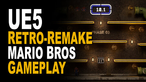 UE5 - Retro Remake - NES Mario Bros - Gameplay - Phase 1 to 3 - WIP