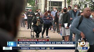 Frustration, long lines as DMV reopens