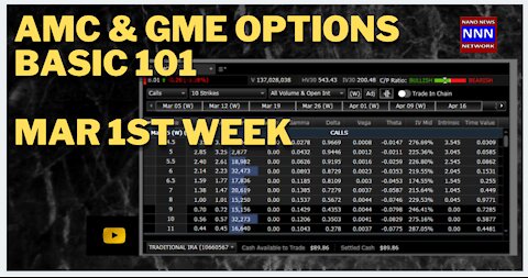 AMC GME OPTIONS BASICS 101 FOR MARCH 2021