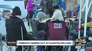 Parents line up to get children a spot at Sunnyslope High School