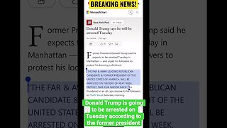 BREAKING NEWS! Trump to be arrested next week?