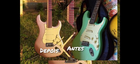 Construindo braço de guitarra e pintura completa.