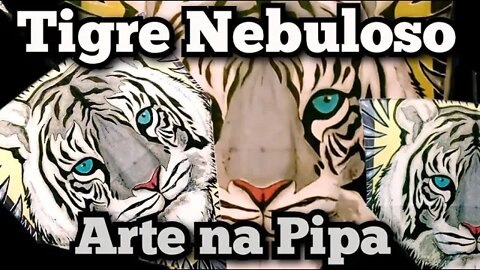 Tigre Nebuloso pintura na pipa