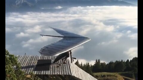 Flying above the clouds in Interlaken, Switzerland