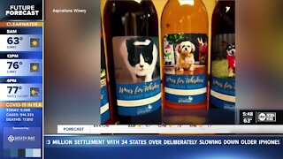 You can order a custom wine label with your pet's face on it and benefit a local shelter