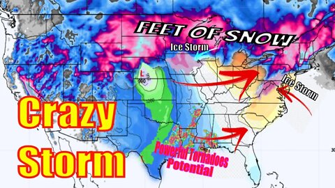 HUGE Update On Storm Diaz! Powerful Tornadoes, Ice Storms Feet Of Snow! - The WeatherMan Plus