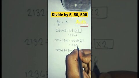 Divide by 5, 50, 500 #maths #mathematics #shorts #vedicmaths #mathtricks #tricks #trending #trend