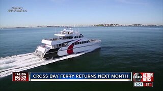 The Cross-Bay Ferry linking downtown Tampa and St. Petersburg is making its return