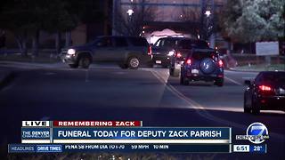 Law enforcement officers begin arriving at church for Deputy Zack Parrish's funeral