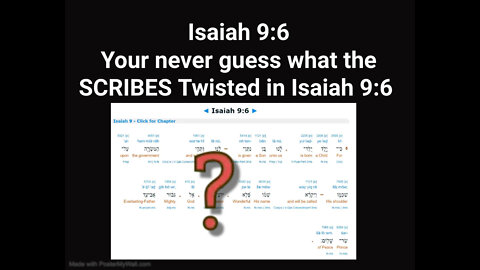 What the SCRIBES 🥨TWISTED in Isaiah 9:6🥨🥨🥨 El = to, unto, or God ??