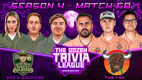 Big Cat, Rone, & The Yak vs. Gaz's Soldiers | Match 68, Season 4 - The Dozen Trivia League