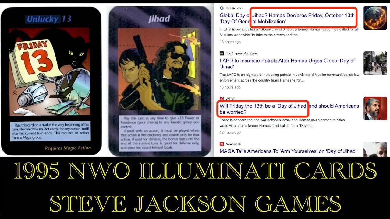 Code Red, Friday the 13th, Jihad & NWO Playing Cards from 1995