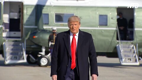 Trump Speaks With Reporters on the Tarmac of JBA on His Way to Alamo, Texas (Jan. 12) | NTD