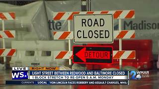 Crane removal closed portion of Light St. in Baltimore