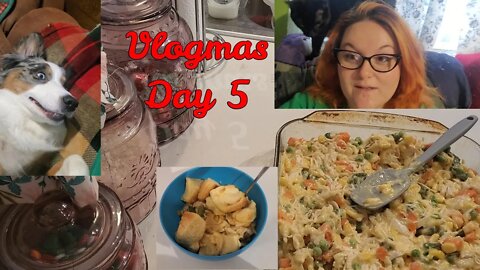 Chicken Pot Pie Dinner | Vlogmas Day 5 | Cook with Me | Family of 5 | Mom Life