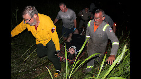 CAR SLAMS INTO GUARDRAIL, ROLLS DOWN DEEP EMBANKMENT, SPRING CREEK TEXAS 06/07/21...