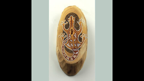 Aboriginal hagedis kunst - aboriginal lizard art - innerbeeld = atelierklomp & illustratia