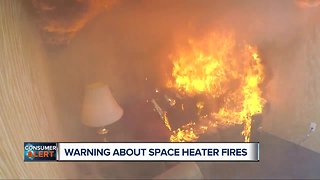 Consumer alert issued about space heater fires