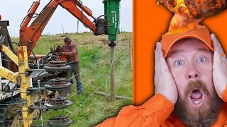 INSANE ONE-MAN FENCE MACHINE - Pro Fence Builder Reacts