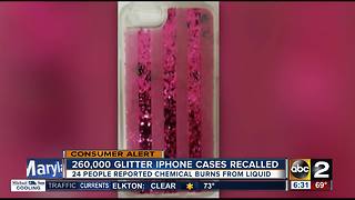 Glitter iPhone cases recalled over reports of chemical burns