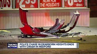 Police chase in Dearborn Heights ends with crash in Redford