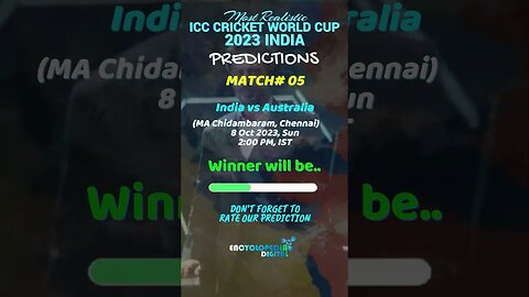 ICC World Cup 2023 Match 5 Prediction | India vs Australia Match Prediction #CWC23Prediction #ICC