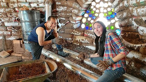 Building A DIRT Sofa That Will Heat and Cool Our Off-Grid Home | Rocket Mass Heater
