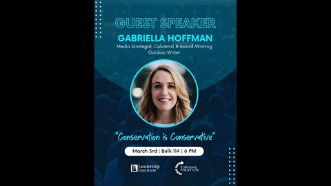 Gabriella Hoffman at Appalachian State: 'Conservation is Conservative' Lecture