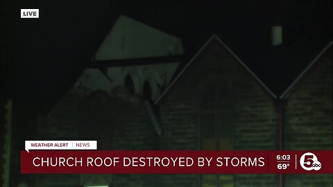 Strong storms rip roof off of Euclid Avenue Church, damage historic Dunham Tavern Museum
