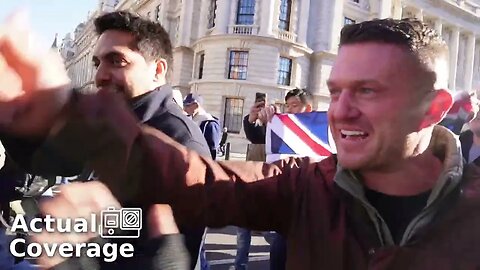 Tommy Robinson leaves Armstice Day PEACEFULLY