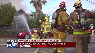 Fire destroys house in Ramona