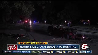 Crash on northwest side sends 7 to the hospital