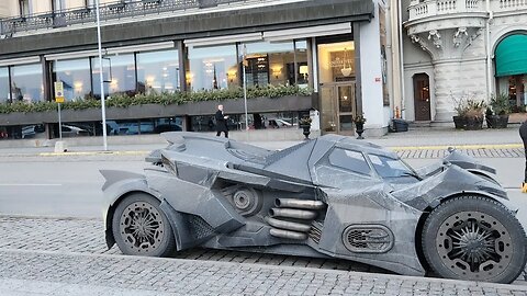 Batmobile is in town #batman #batmobile #teamgalag #sweden #stockholm #snowtour #grandhotell