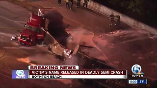 Semi driver identified after deadly wreck on I-95 in Boynton Beach