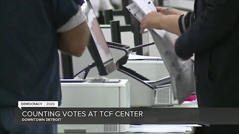 Vote counting continues at TCF Center in Detroit