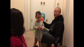 Baby's Reaction to Dad's Trick is TOO CUTE