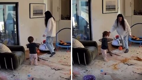 Headstrong Toddler Intentionally Spills Drink On The Carpet
