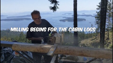 Log milling begins for the tiny cabin