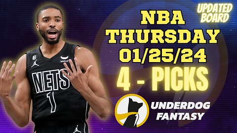 #UNDERDOGFANTASY | BEST #NBA PLAYER PROPS FOR THURSDAY | 01/25/24 | BEST BETS | #BASKETBALL | TODAY