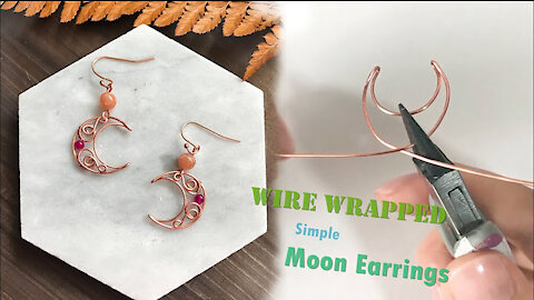 Wire Wrapped Moon Earrings Tutorial