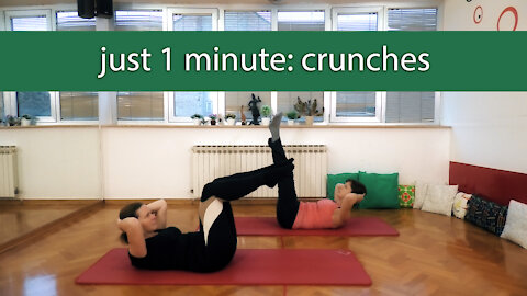 JUST 1 MINUTE: Crunches - Simple Home Fitness Exercises