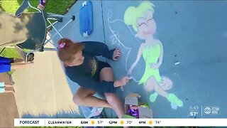 Lutz girl takes her art skills to the sidewalks