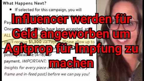 Influencer werden für Geld angeworben um Agitprop für Impfung zu machen