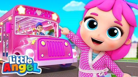 Wheels on the Bus - Pink Party Edition! _ Little Angel Kids Songs & Nursery Rhymes