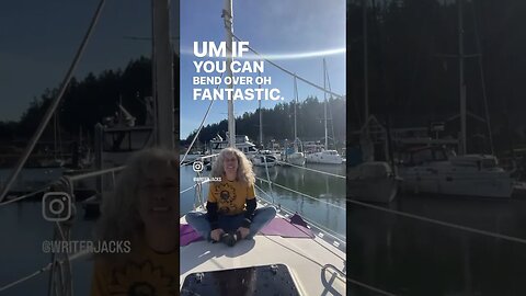Doing Yoga on my Sailboat. How to do Butterfly Pose #shortvideos #sailboat#yogaliving #travel