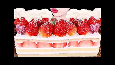 ASMR MUKBANG｜STRAWBERRY SHORT CAKE