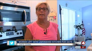 Cape Coral woman says contractor left kitchen unfinished for days