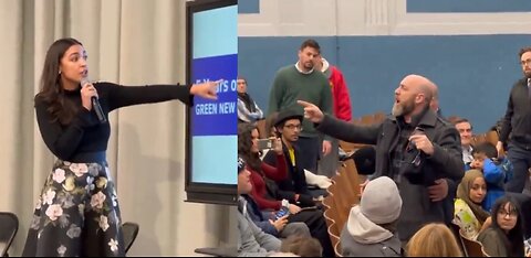 Protestors Interrupt AOC In Astoria, Queens During A Town Hall About The Green New Deal