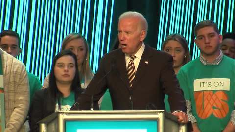 Former Vice President Joe Biden brings his "It's On Us" campaign against sexual assault to Indianapolis